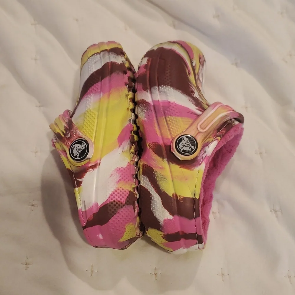 CROCS Pink and Yellow Sandals with Whimsical Design (31)
